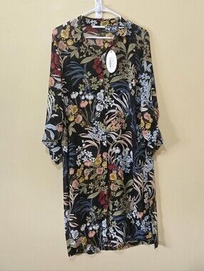 NWT Esprit Sheer Long Floral Chiffon Top